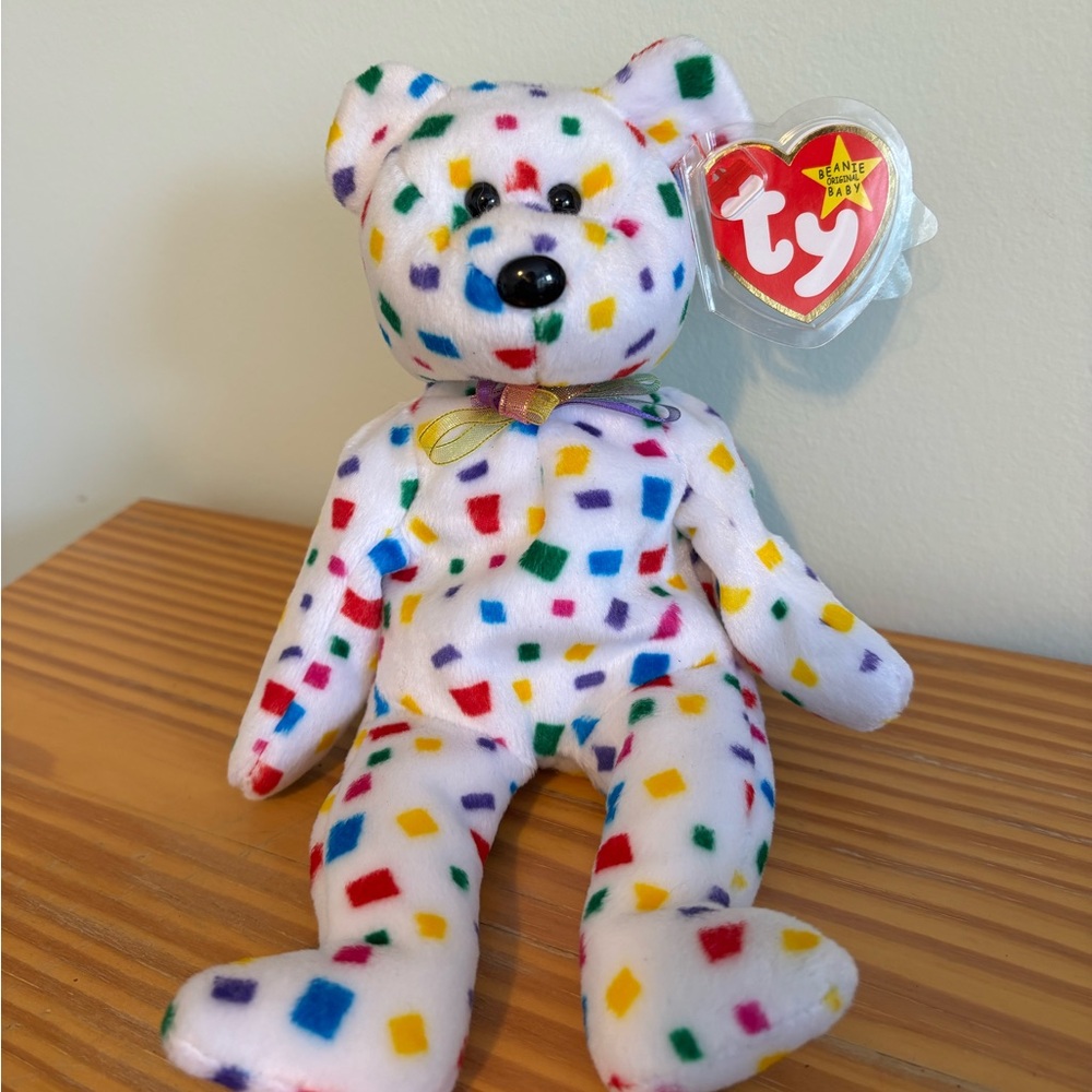 Collectable Ty 2k Beanie Baby Confetti Bear